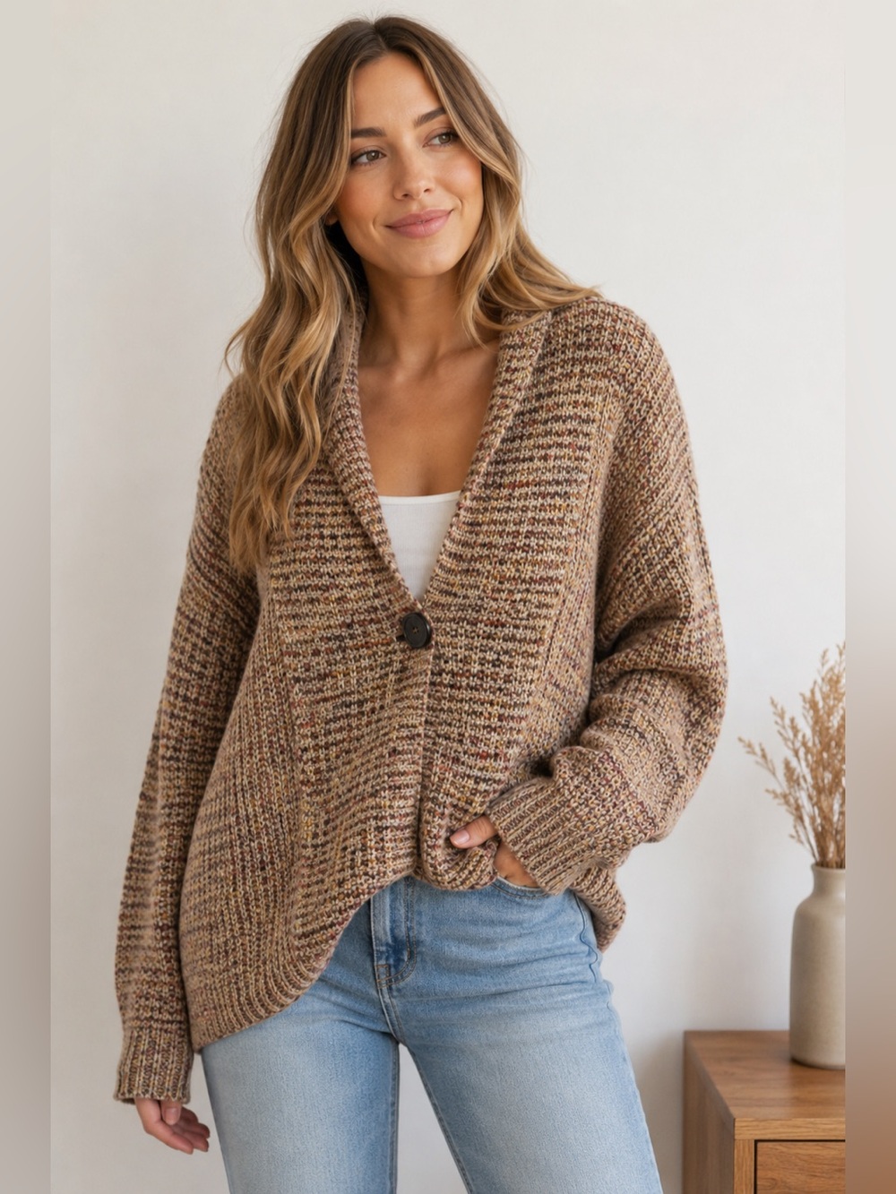 Peruvian Connection Alpaca Wool Cardigan XL NWT Chunky Knit Button Sweater